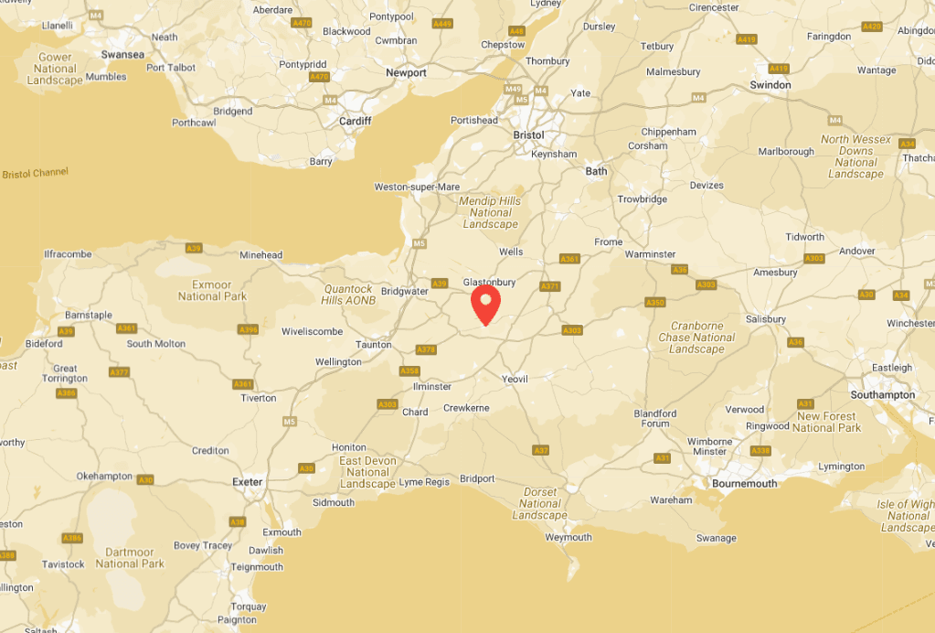 Map showing Somerton